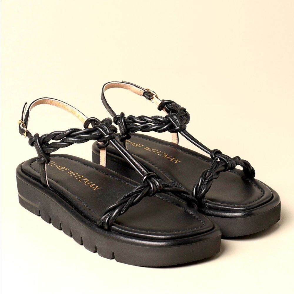 Stuart Weitzman Calypso Lift Sandal In Black. - Picture 2 of 7